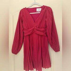 Anthropologie x Aureta Pleated Pink Dress